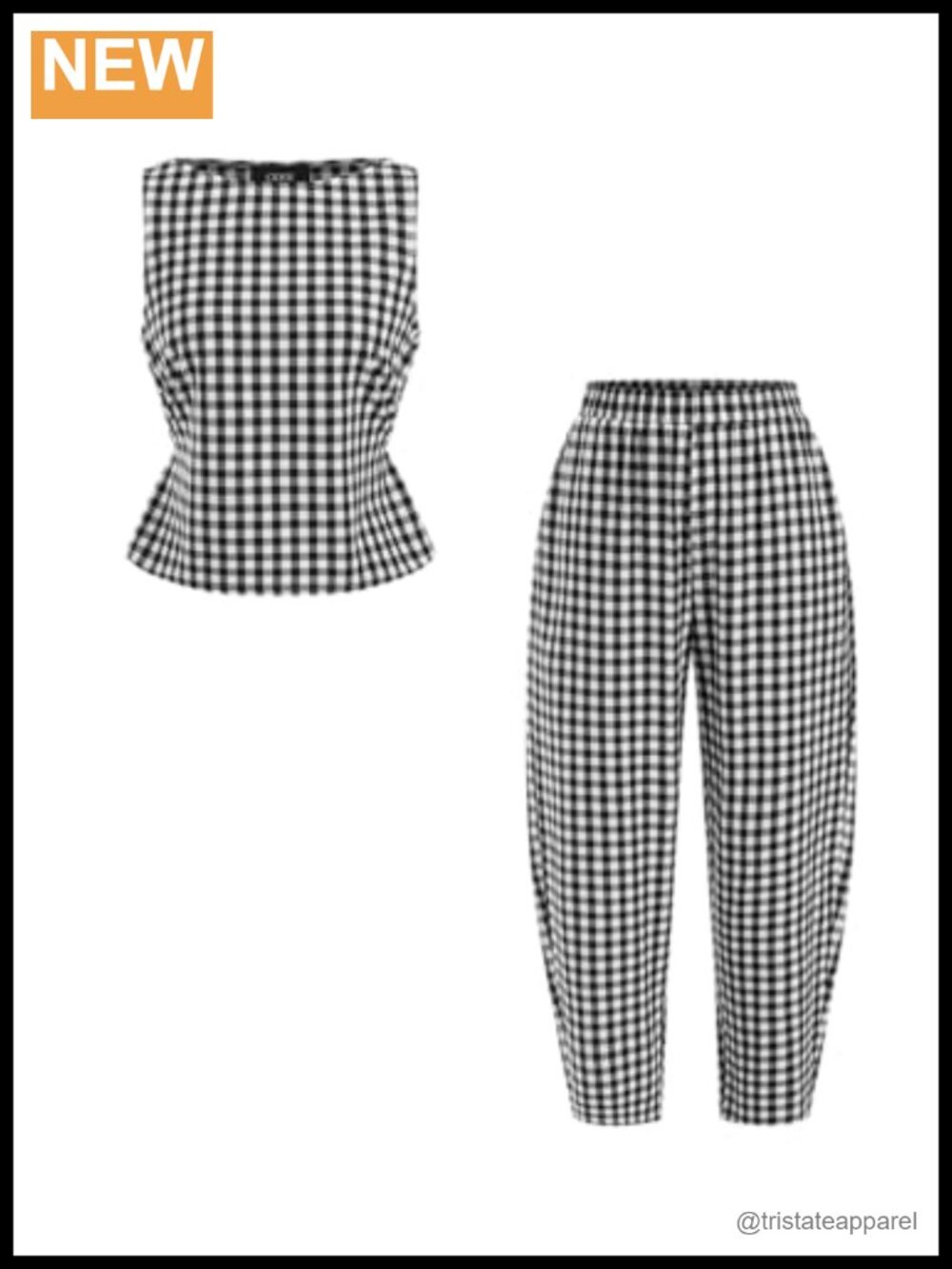 Two Piece Set Boat Neck Sleeveless Peplum Top Tapered Pants Vacation Beach